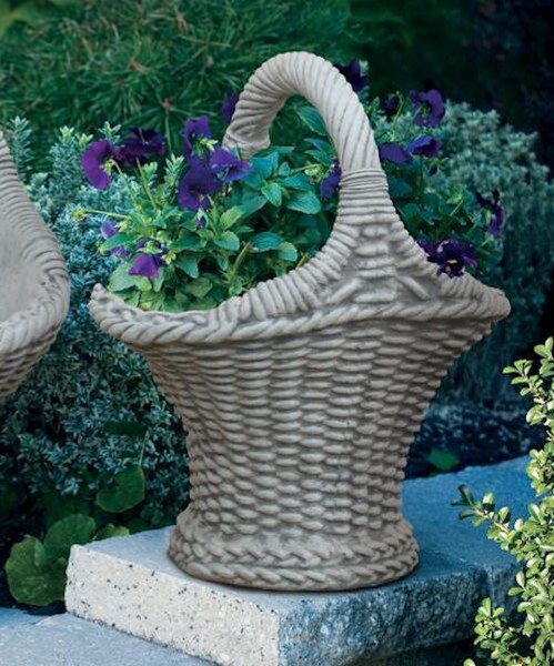 Replica Victorian Basket Garden Planter Small cement Reproductions